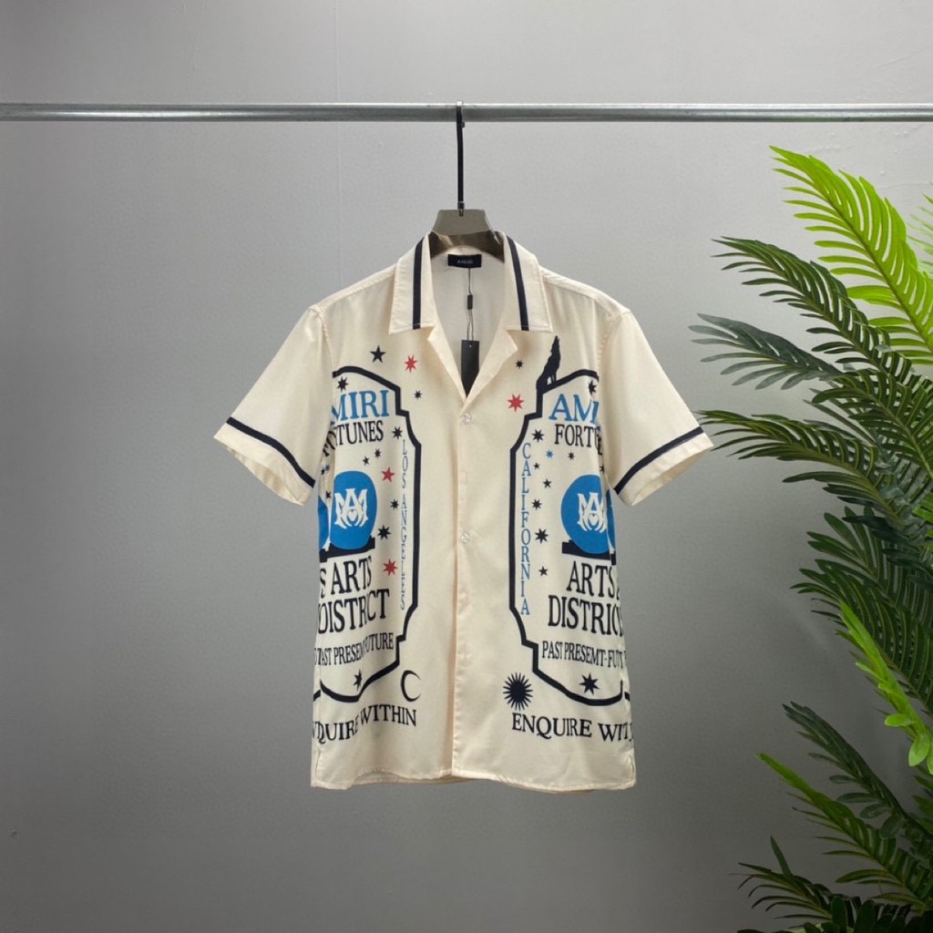 F3T3 AM1R1 Short Sleeve Shirt Colorful Letters3D Printed pattern unisex cardigan top