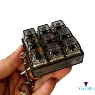 YosunBin] 4 / 9 Phím Bàn Phím Cơ Trục Máy Kiểm Tra Bàn Phím LED Chìa Khóa Giảm Căng Thẳng DIY Nút Keycap Móc Khóa Đồ Chơi Quà Tặng MỚI