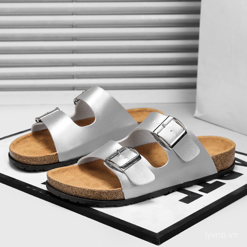 Dayuan Ánh Sáng Sang Trọng Birkenstock Cork Dép Mules Retro Khóa Đi Biển Nam Nữ Hợp Thời Trang Dép