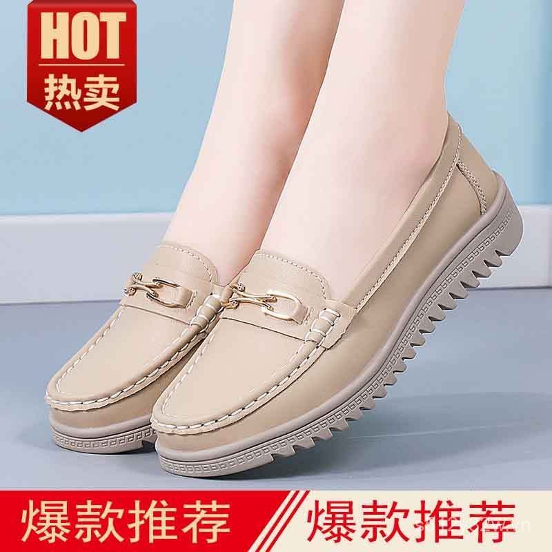 Jinjiang Rookie Cover Foot Flat Metal Buckle Giày nữ Giày mẹ Giày thường