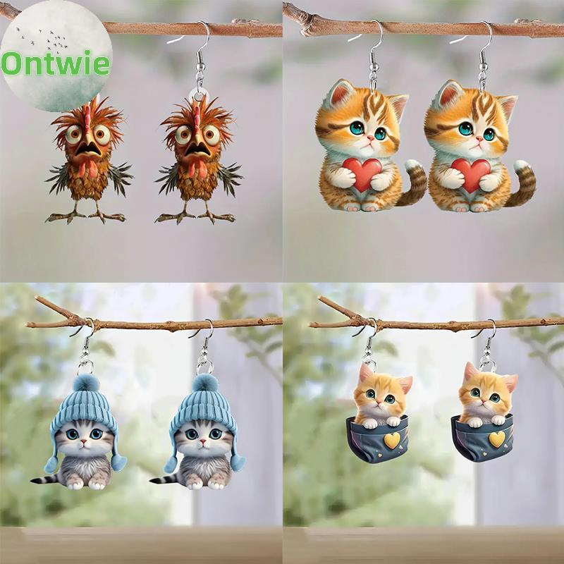 Earings & Necklace Set Acrylic - Phong Cách Hoạt Hình Động Vật, Thích Hợp Làm Phụ Kiện Của Nữ