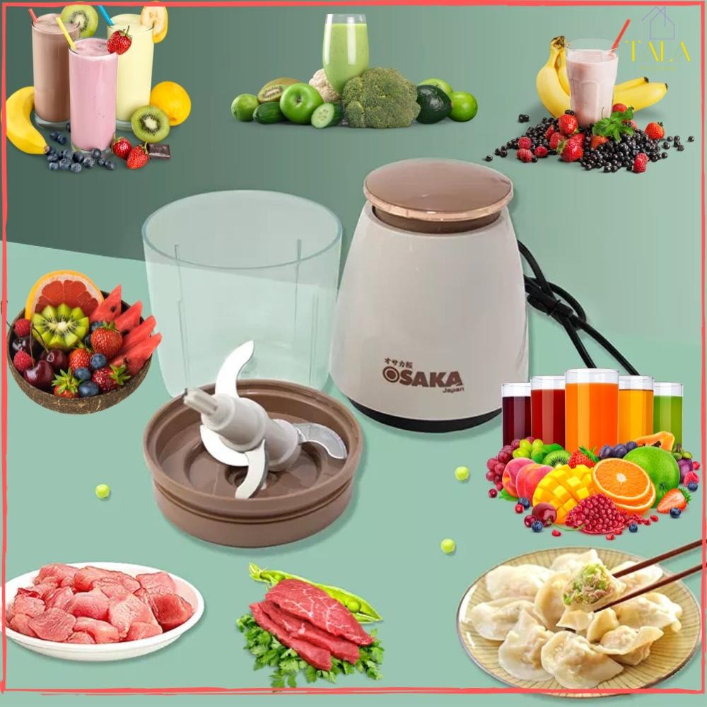 Máy Xay Đa Năng OSAKA Nắp Đồng Japan Cao Cấp FP126P Dung Tích 750ml - 350W - Xay Thịt Cá Rau Củ - Xay Sinh Tố - Xay Đá