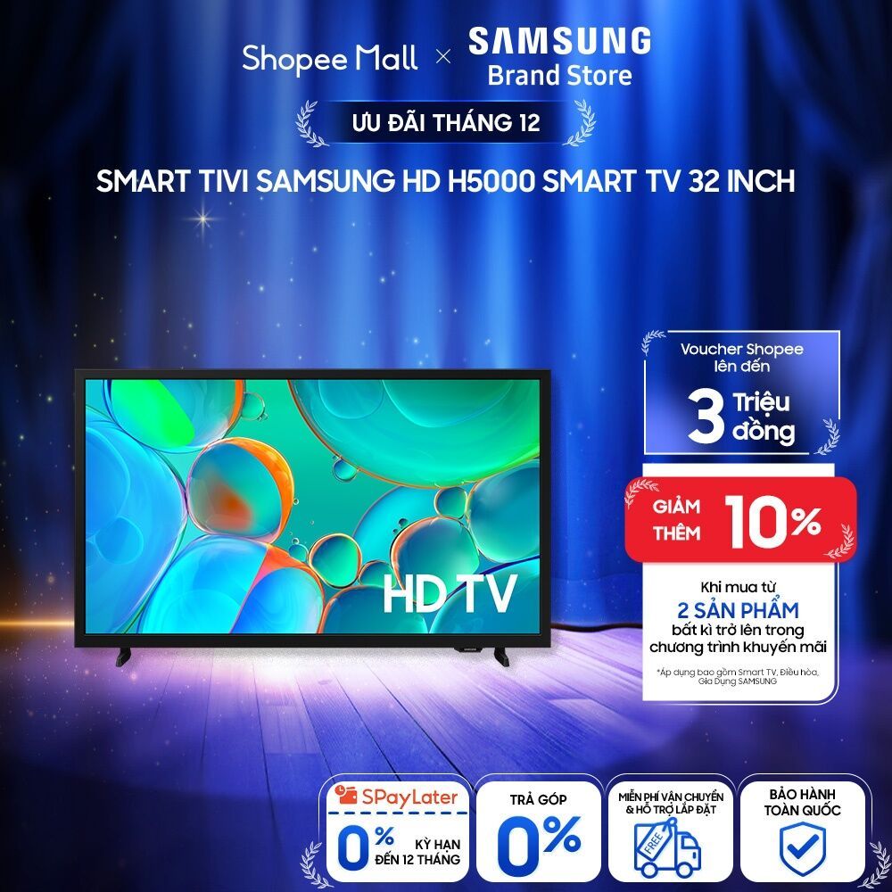   MIỄN PHÍ VẬN CHUYỂN  Smart Tivi Samsung HD H5000 Smart TV 32 Inch 