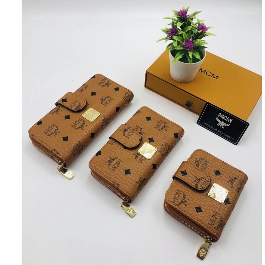 OB8 Ví dài 2in1 nữ MCM size "dài 7,5 x cao 5" mới về, làm việc tốt, làm việc trên bìa.