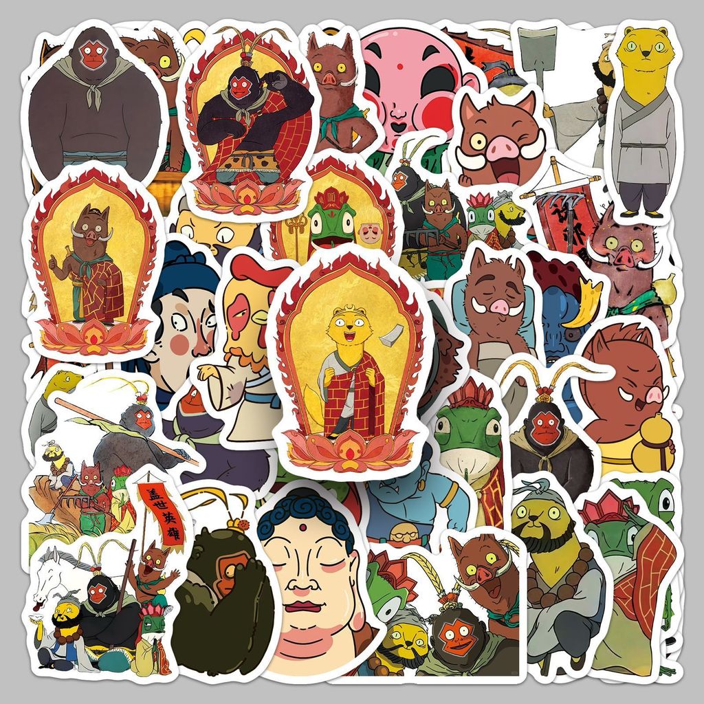Set 50/100/200 sticker quái vật Langlang Mountain, hình dán movie/cartoon Trung Hoa waterproof cho D