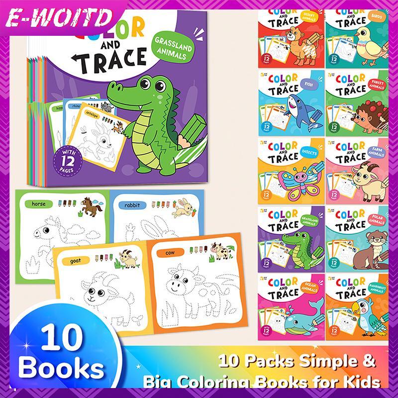 Sách tô màu cho trẻ em E-WOITD cho 3-6 tuổi, Thích hợp cho bé trai / bé gái Sách tô màu giáo dục mầm