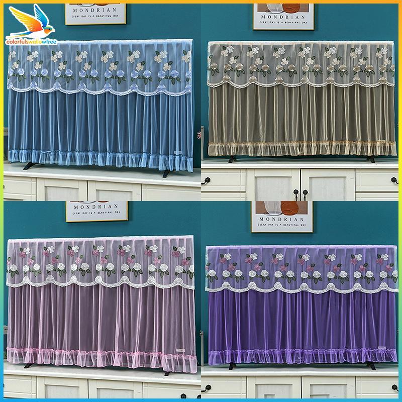 Colourswallowfree Bền 32 Inch 42 Inch Tivi Bụi Thêu Ren Mỏng LCD Bảo Vệ Tivi Treo Tường Màn Hình Tiv