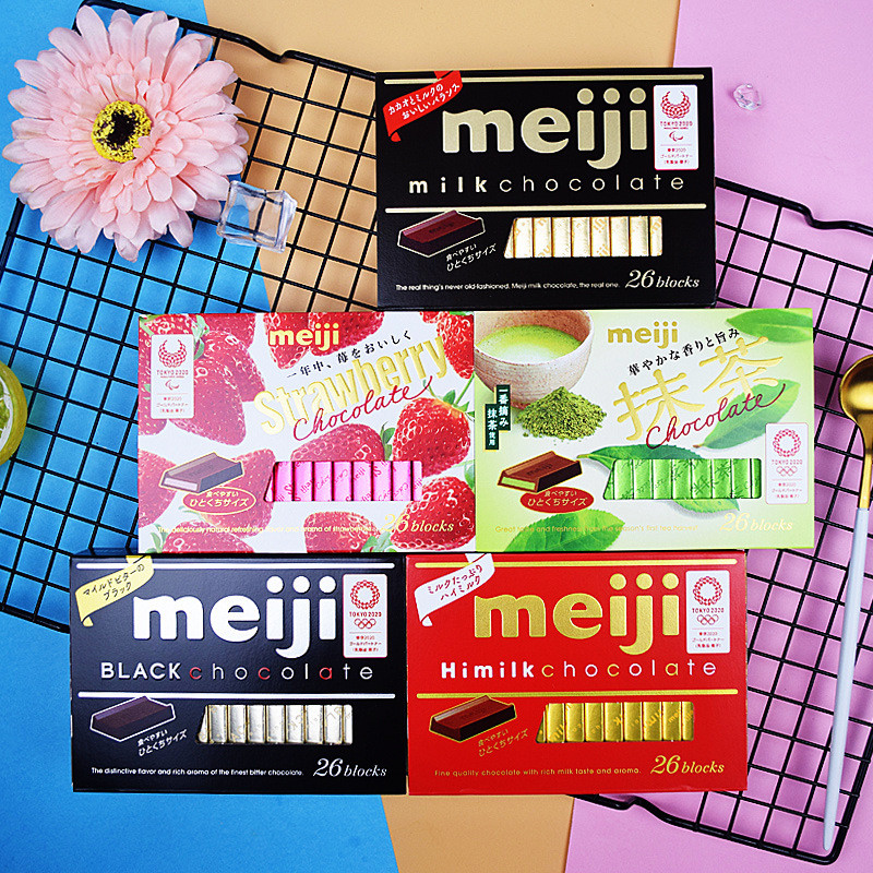 Hàng sẵn có Vận chuyển nhanh Sữa đen Meiji / Meiji / Sữa siêu dày / Dâu tây / Sôcôla Piano 120g21236