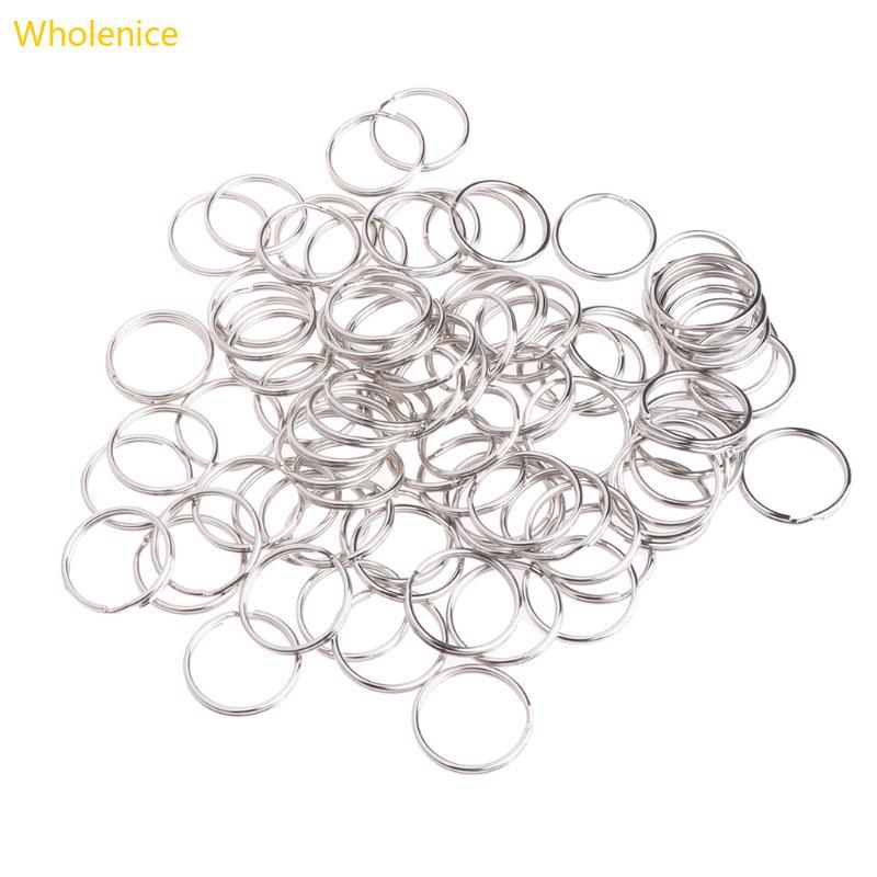 WHOL 100 Chiếc Móc Khóa Inox Chia Nhẫn Vòng Tròn Móc Khóa Vòng Tròn Móc Khóa Nhỏ Móc Khóa