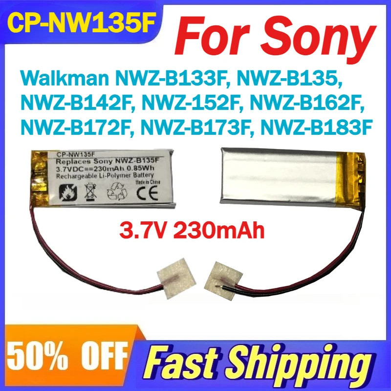 Pin CP-NW135F cho Sony Walkman NWZ-B133F, NWZ-B135, NWZ-B142F, NWZ-152F, NWZ-B162F, NWZ-B172F, NWZ-B