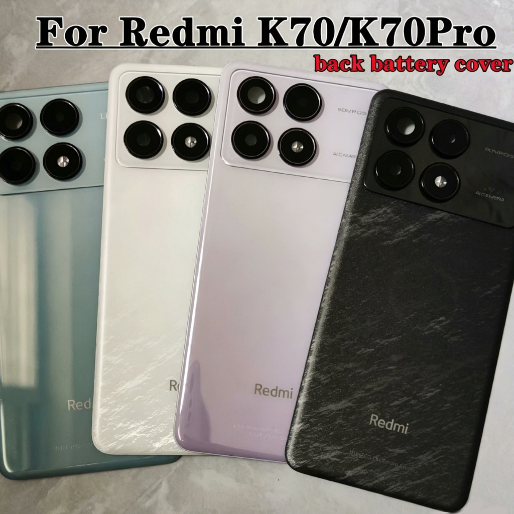Dành Cho Xiaomi Redmi K70 / K70 Pro Pin Mặt Sau Kính Cửa Sau Vỏ Vỏ Vỏ Khung Thay Thế Với Khung Camer