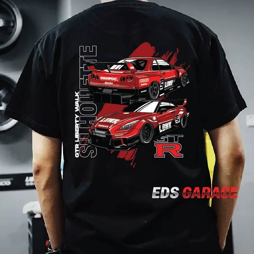 Bộ sưu tập mùa hè Unisex Nissan Skyline 35 R35 GTR35 GTR Godzilla LBWK Liberty Walk Silhouette JDM Á