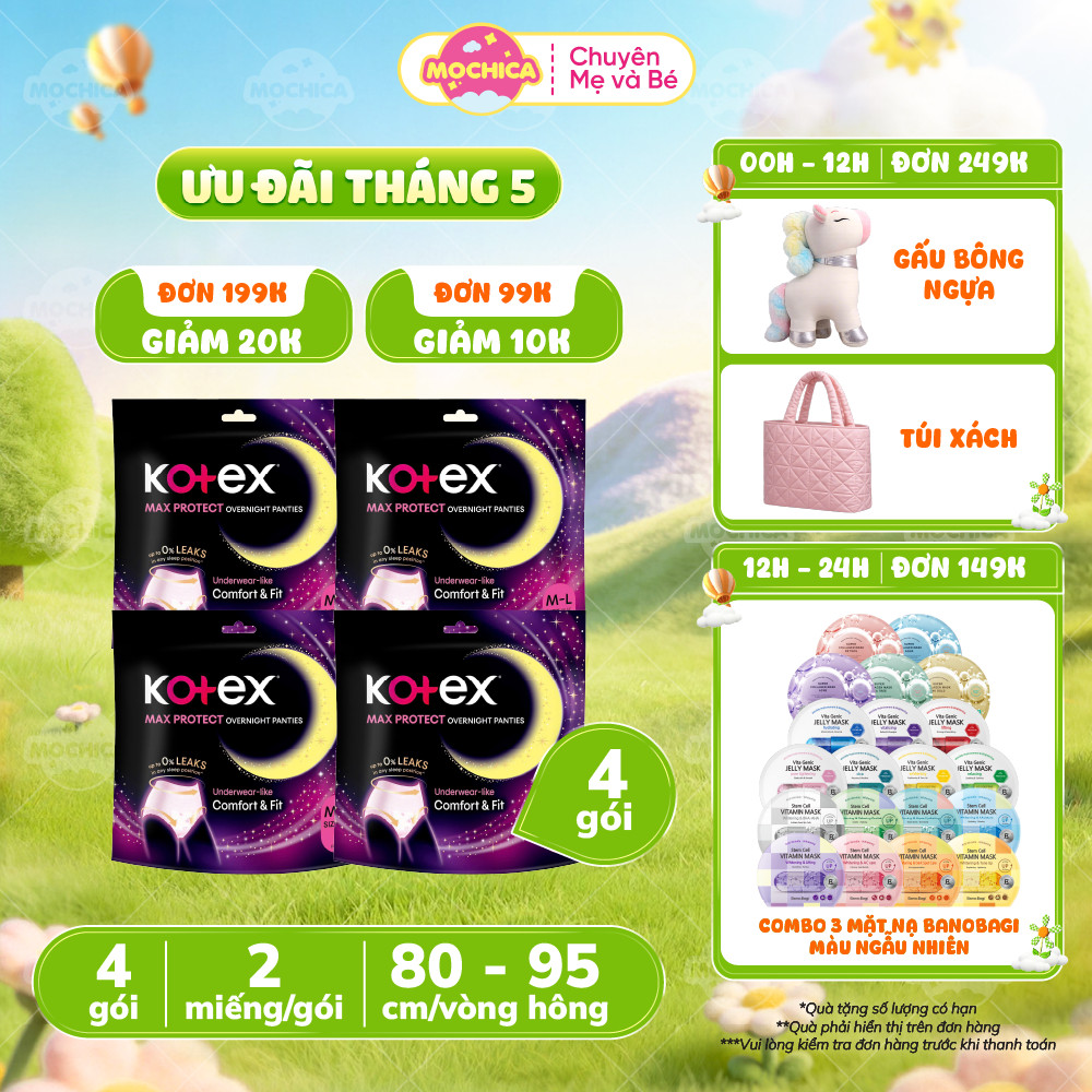 (COMBO) Băng vệ sinh Kotex ban đêm dạng quần _Mochica