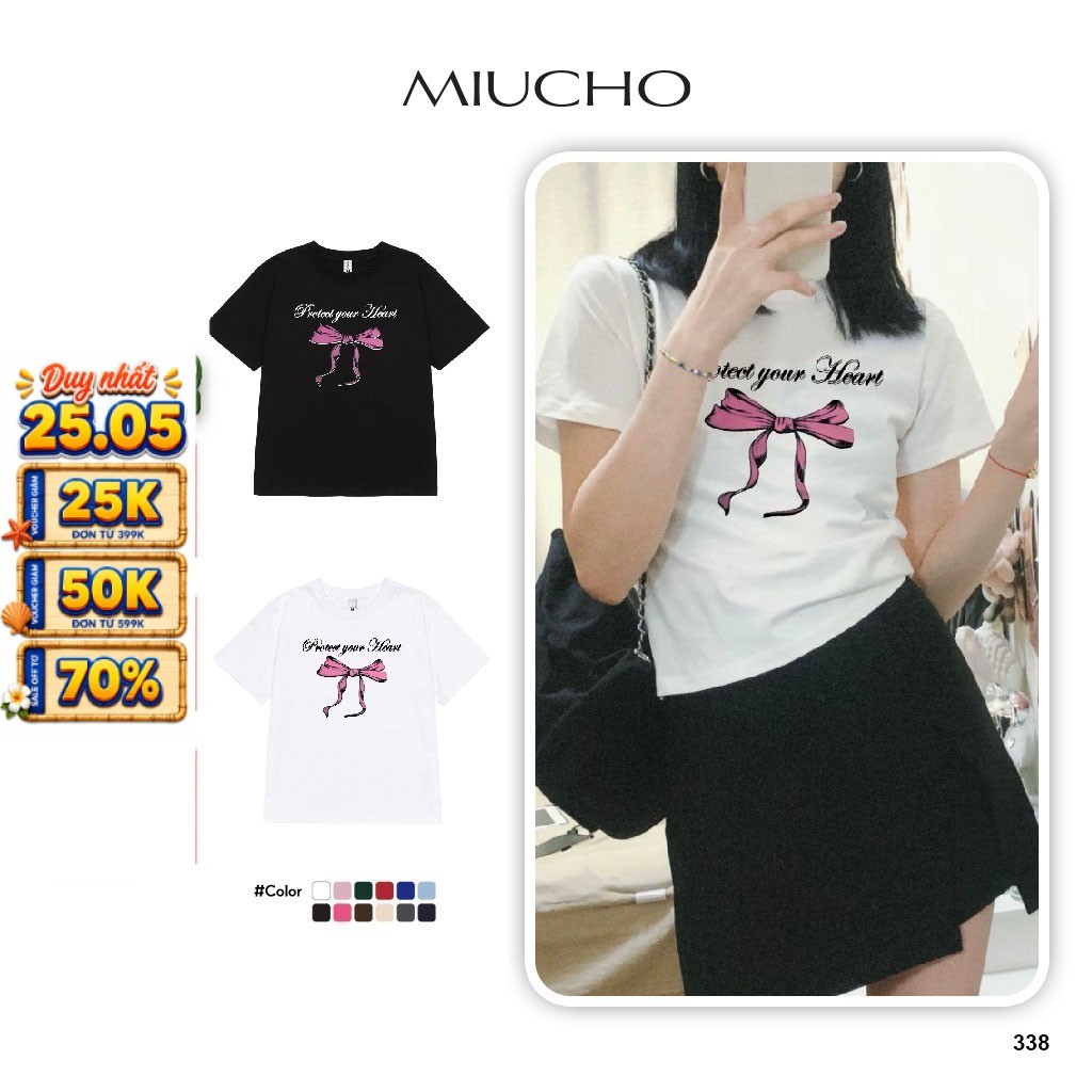 Áo baby tee ABD338 Miucho cổ tròn in graphic
