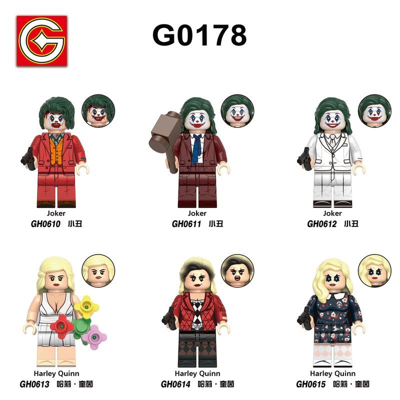 Tương thích với Lego DC Joker 2 Arthur Harley Quinn Khối xây dựng bên thứ ba Đồ chơi mô hình nhỏ G01