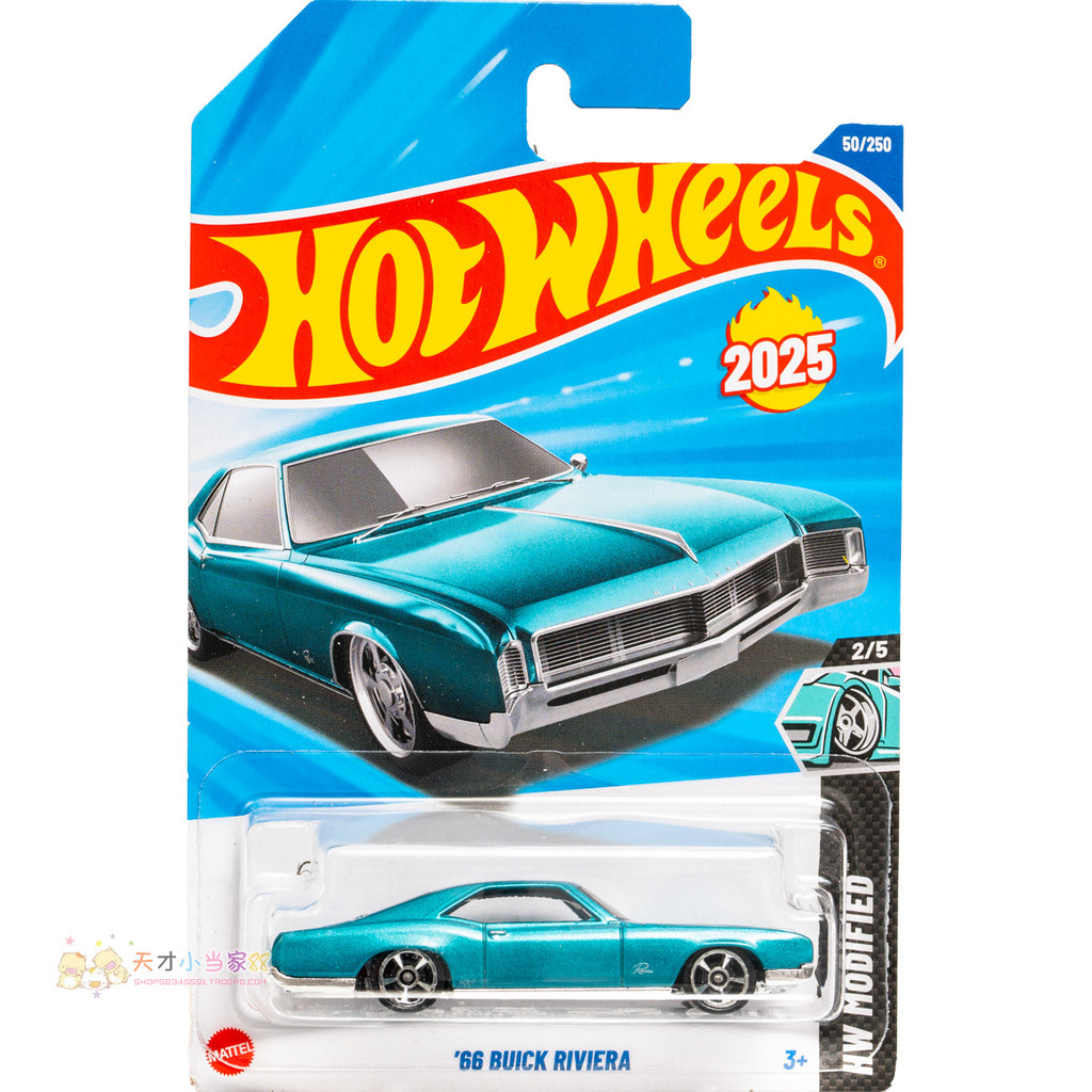 Không. 50 66 BUICK RIVIERA Lake Blue Hot Wheels HW MODIFIED Series 25B