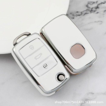 Thích hợp cho Volkswagen TPU Silver Edge Key Shell Sagitar Bora Magotan Tiguan Lingdu Test Yue Key C