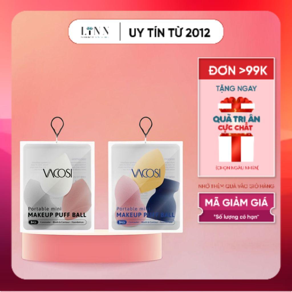 [VACOSI] Set 3 bông Vacosi trang điểm mini blender - Vacosi Portable Mini Makeup Puff Ball