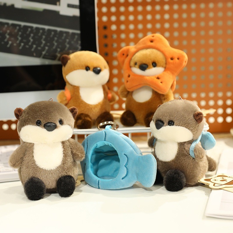 Slug Bear Otter Drawstring Plush Doll Pendant Fun Otter Schoolbag Bag Ornaments oxbd