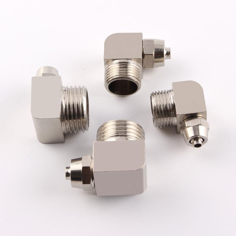 Đầu nối nhanh khí nén bằng đồng Đầu nối nhanh khí quản PL8-02 Khuỷu tay ren PL6-01 / 10-03 / 12-04
