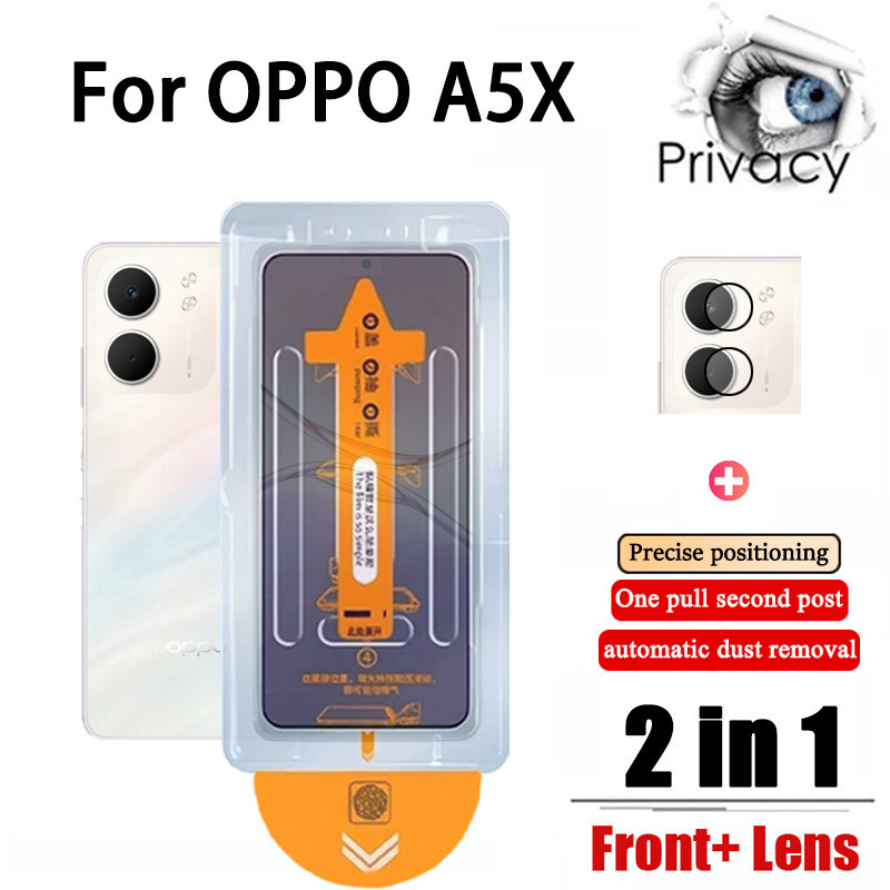 Phim bảo vệ màn hình kính cường lực chống gián điệp 2 trong 1 OPPO A5X cho OPPO A5 A6 A5i A5X Reno 1