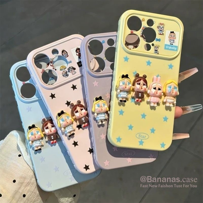 3D DIY Hoạt Hình Màu Kẹo Crybaby Ốp Lưng Điện Thoại iPhone 17 16 15 14 13 12 11 Pro Max 15 14 Plus