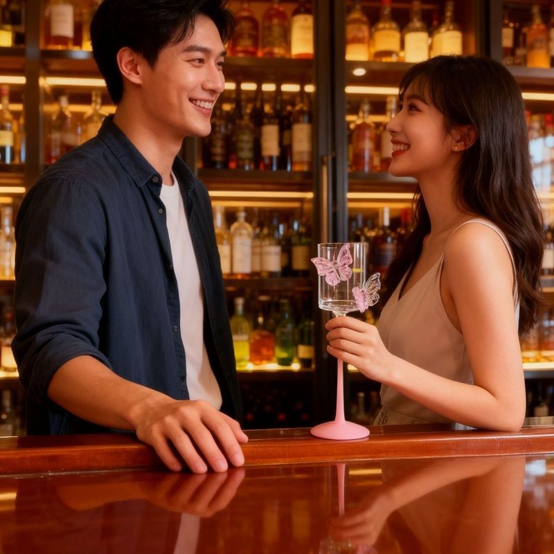Đôi Bướm Penang Kính Giá Trị Cao Cổ Tích Phong Cách Công Chúa Cốc Pha Lê