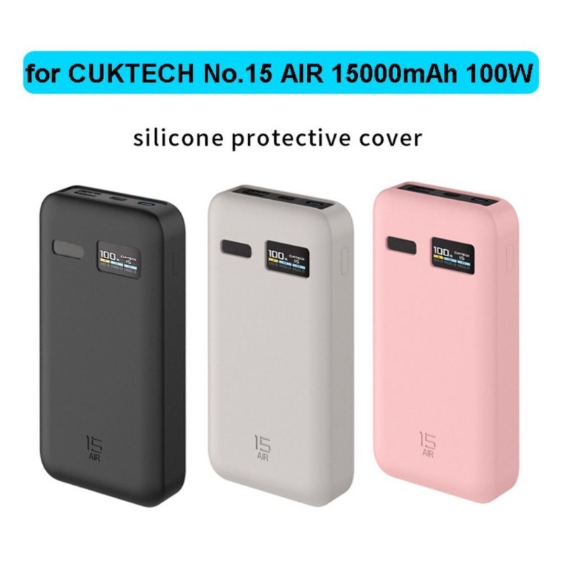 Power Bank Vỏ Silicon Mềm Cho CUKTECH No.15 AIR 15000mAh 100W Sạc Di Động Vỏ Bảo Vệ Chống Sốc Cho CU