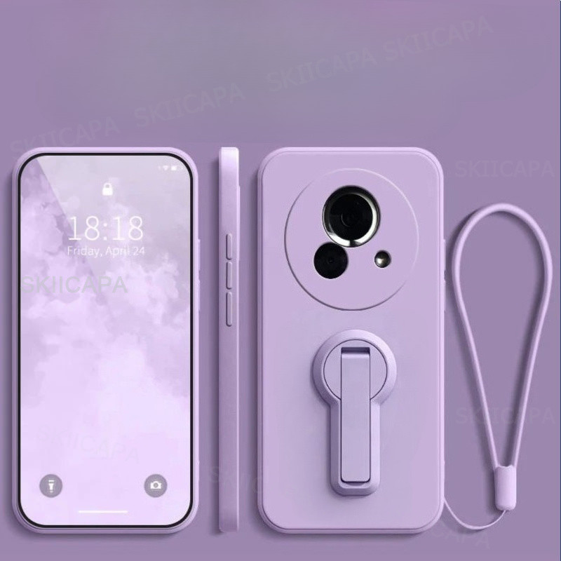 Ốp Lưng Cho Meizu Lucky 08 Chất Lỏng Silicon Dây Chống Sốc Giá Đỡ Mềm Cho Meizu Lucky 08 TPU Giá Đỡ 