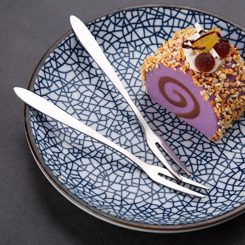 TQ~New household stainless steel fruit fork set, thickened design ins Luxury high-end fruit forks, m