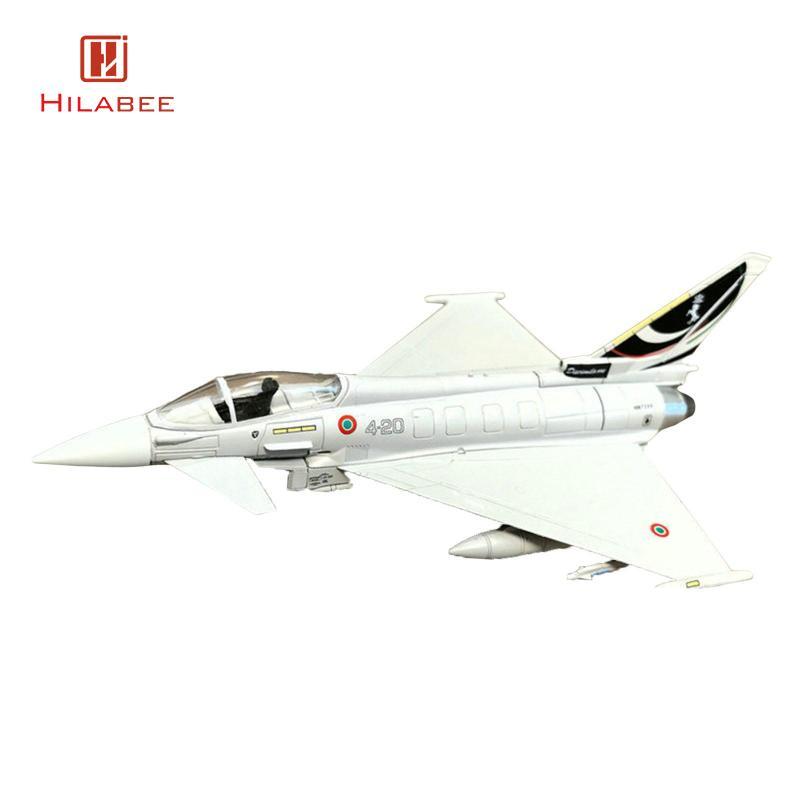 HILABEE 1 / 100 Ef2000 Fighter Jet Diecast Máy bay trang trí nội thất Mô hình máy bay lưu niệm