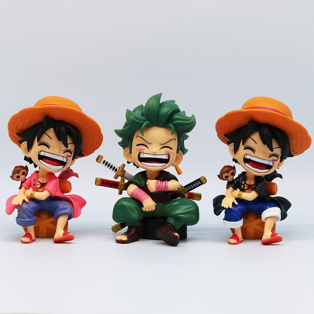 Hình SD Nika Luffy Phiên Bản Q Luffy Xanh Zoro Trắng Sanji Mẫu Trang Trí Tượng #G5. 19b #