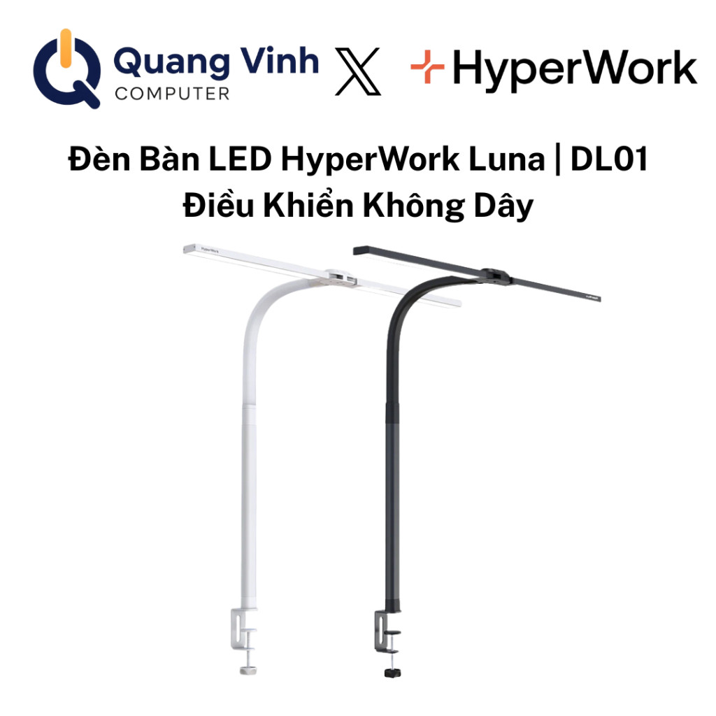 Đèn Bàn 𝗟𝗘𝗗 HyperWork Luna | DL01 Điều Khiển Không Dây