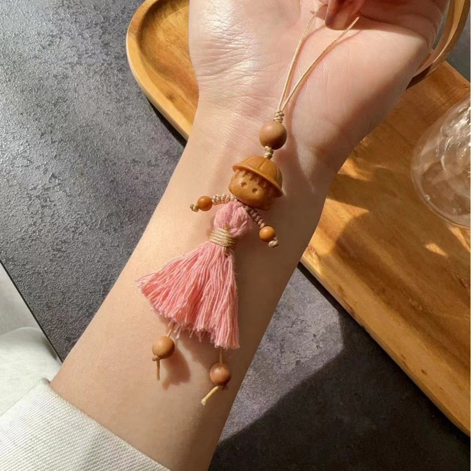 Cherry Maruko Điện Thoại Di Động Treo Chìa Khóa Túi Treo Handmade Maruko Mặc Váy Mặt Dây Chuyền QATL