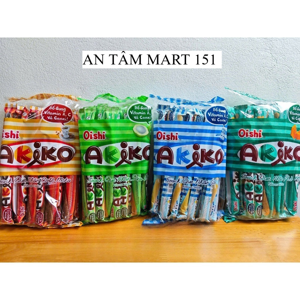Gói Akiko Oishi Snack Que Bổ Xung Vitamin A, C và Canxi 140g ( 7g x 20 gói ) ( AN TÂM MART 151)