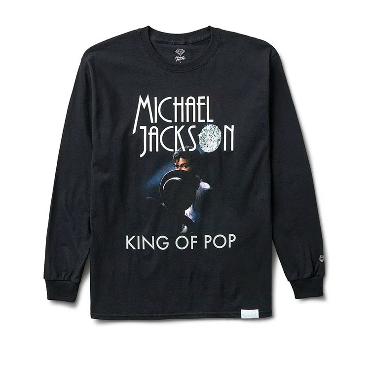 100% Cotton Michael Jackson Michael Jackson Áo thun dài tay in hình đồng thương hiệu có sẵn