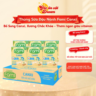  Sữa Đậu Nành Fami Canxi 200ml | Sữa Fami thùng 36 hộp | Sữa uống bổ sung canxi thơm ngon 
