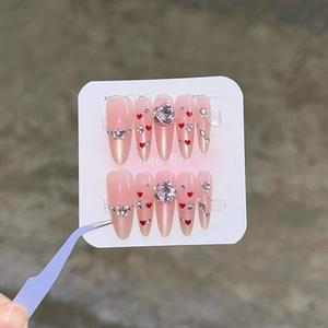 (A960-ko đổi form) Nailbox thiết kế đính đá mắt mèo