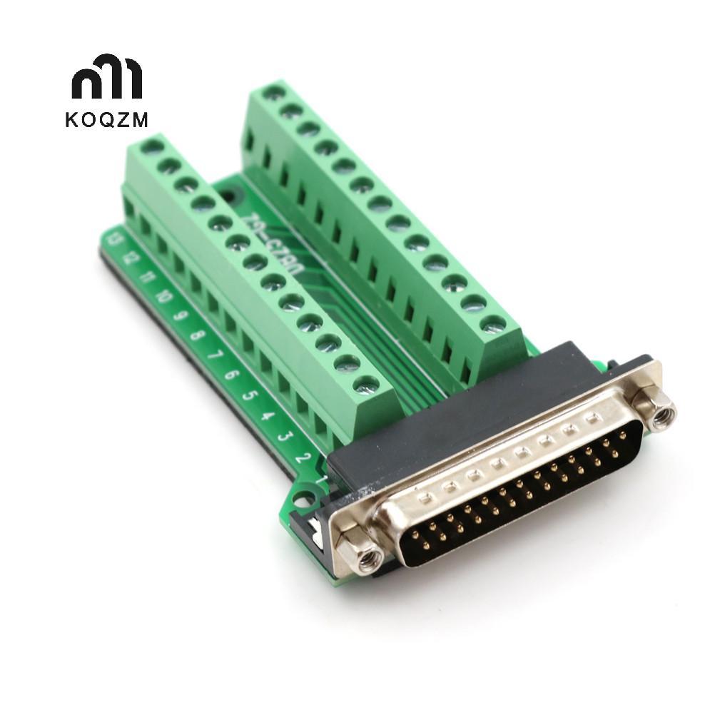 [KOQZM] D-SUB DB25 Nam 25Pin Plug Breakout Board Terminals Adapter Đầu nối không hàn [mới]