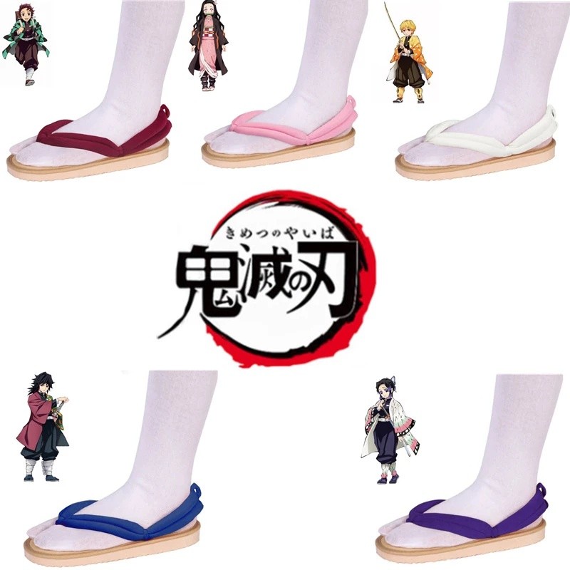 FA2 Anime Demon Slayer Cosplay Giày Kimetsu No Yaiba Kamado Tanjirou Clogs Sandal Kamado Nezuko Geta