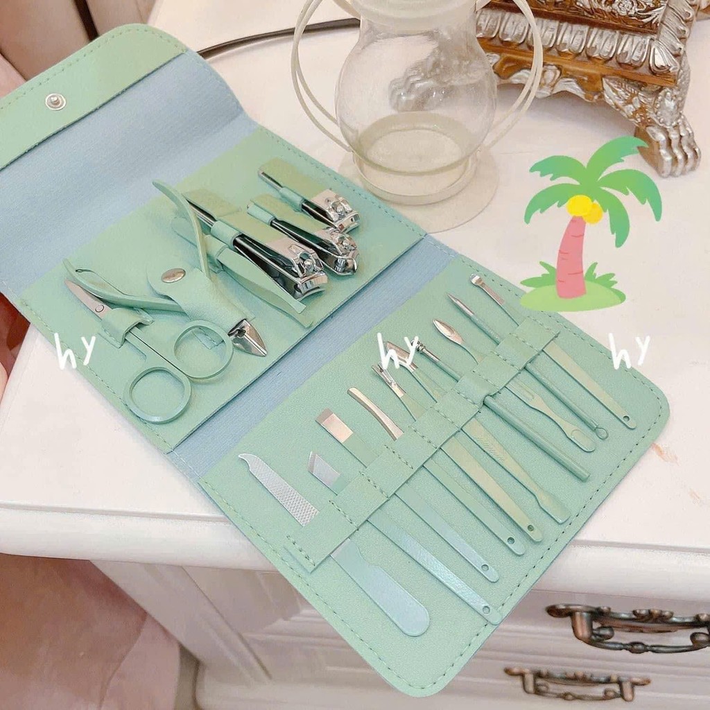 NTV HOME Bộ Bấm Móng Tay 16 Món Dụng Cụ Làm Đẹp Làm Nail Tại Nhà,Tiện ích, Nhỏ gọn,Dễ dàng mang theo