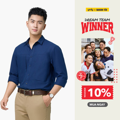 🔥🔥[199k] Áo sơ mi nam YODY dài tay túi kiểu vải Cotton twill dáng suông thoáng mát, mềm mại MCSH25S042