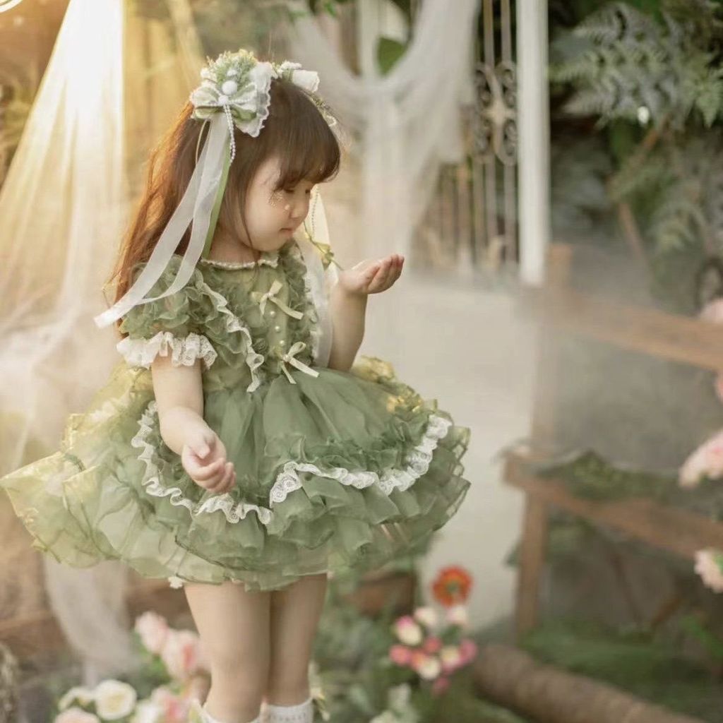 Gothic Đầm Công Chúa Trẻ Em Bé Gái Đầm Công Chúa Mùa Hè lolita lolita Trẻ Em Đầm Bé Puffy Gạc Đầm 05