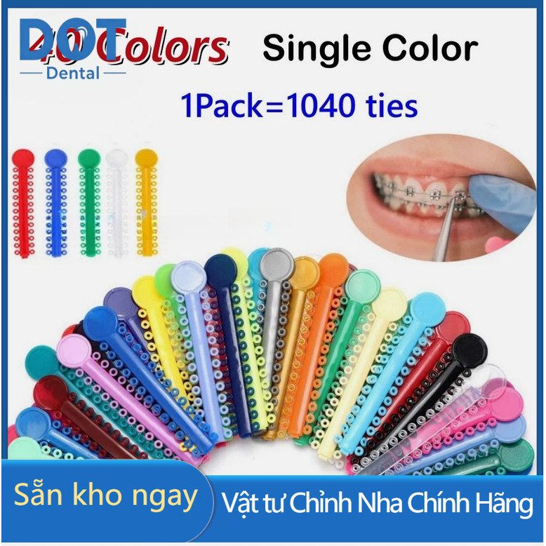 DOT Set 40 Thanh Thun Đơn Chỉnh Nha, Chun Tại Chỗ Niềng Răng, Đơn, Chun Niềng Răng Trong Suốt Hoặc N