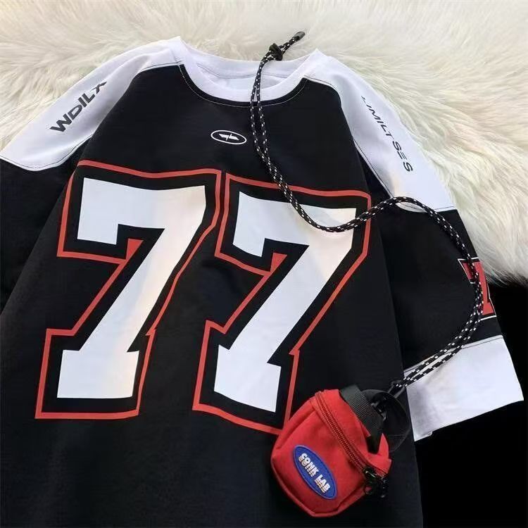 American 77 Ice Hockey Áo thun bóng đá Quần Short nam, Áo bóng rổ hợp thời trang Áo bóng chày tay ng