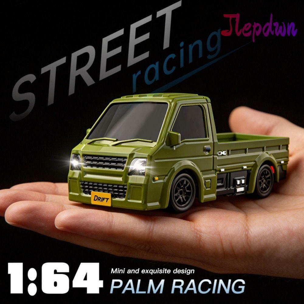 Xe tải RC JEPDWN 1: 64, Đèn LED Xe RC Drift tốc độ cao, Sạc lại 2.4G 4WD Mini RC Car Desktop Racing 