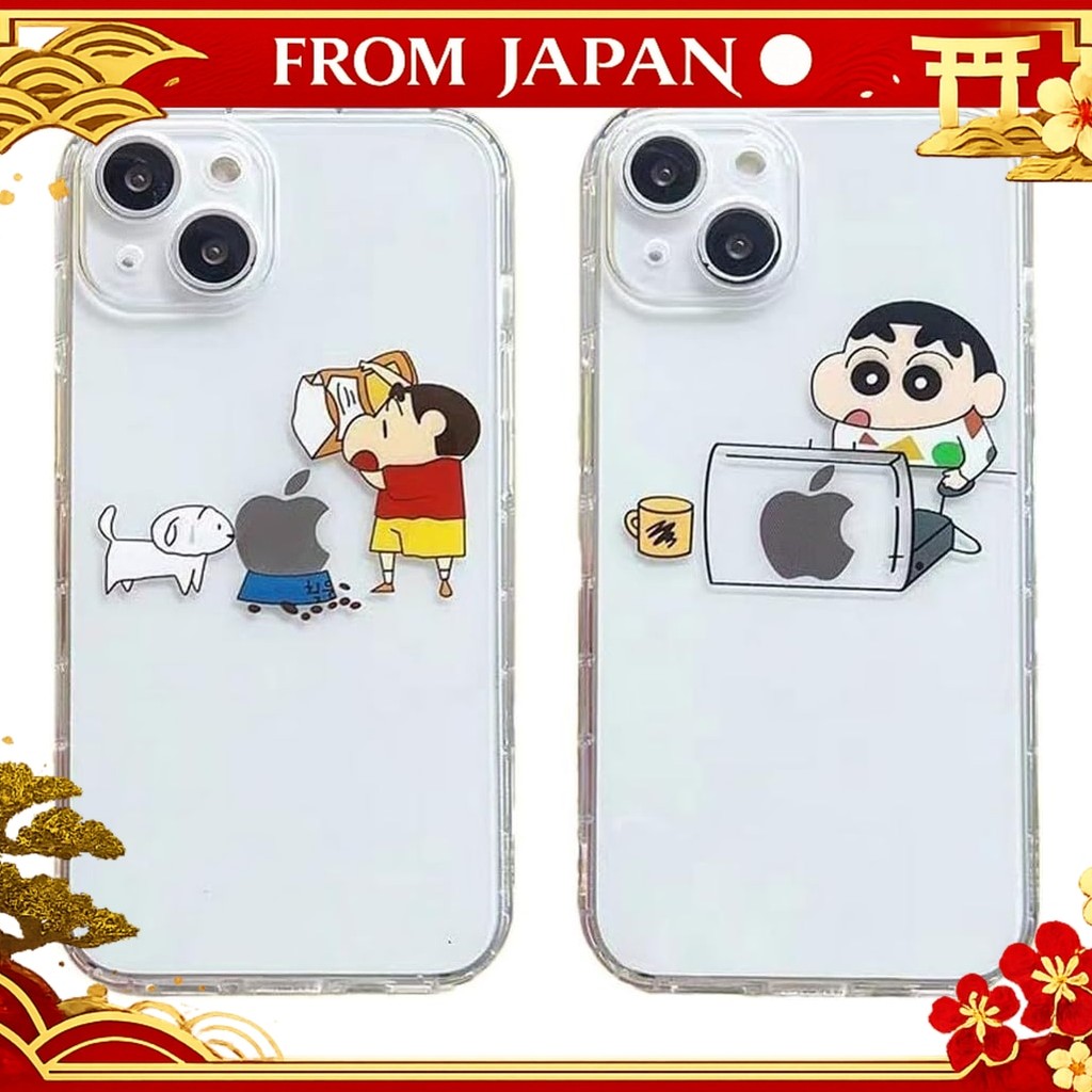 Crayon Shin-chan Mobile Cover for iPhone 15 Plus Case Cute Smartphone Cover Transparent Crayon Shin-