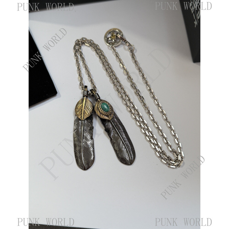 Vòng cổ GOROS Bạc 925 Bộ lông vũ dát ngọc lam Vòng cổ màu đen 0325