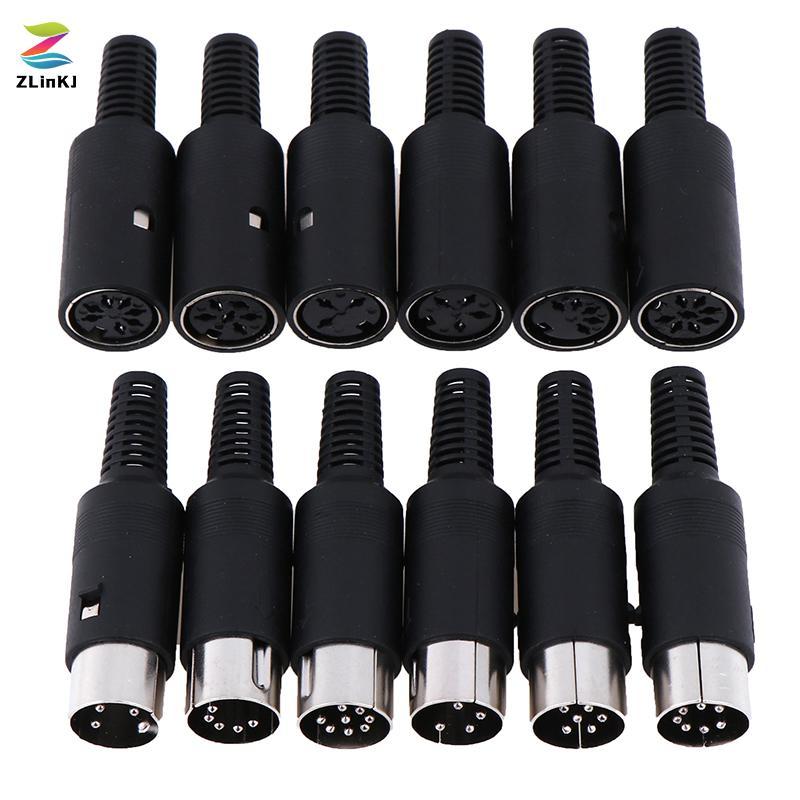 ZLinKJ DIN Plug Soet Connector 3 / 4 / 5 / 6 / 7 / 8 PIN Nam / Nữ Khung Xe Cáp Gắn Mới