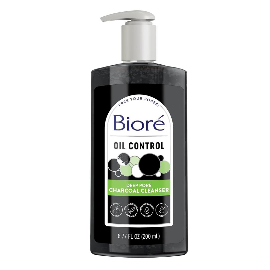 Sữa rửa mặt than lỗ chân lông sâu Biore, Sữa rửa mặt hàng ngày để loại bỏ bụi bẩn & trang điểm, dành